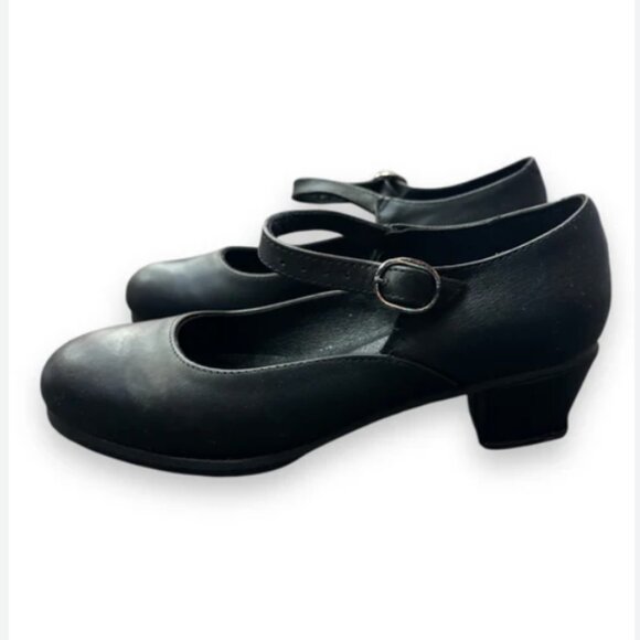 LUCERO 100% leather Folklorico Black Shoes with Nails - Picture 1 of 7